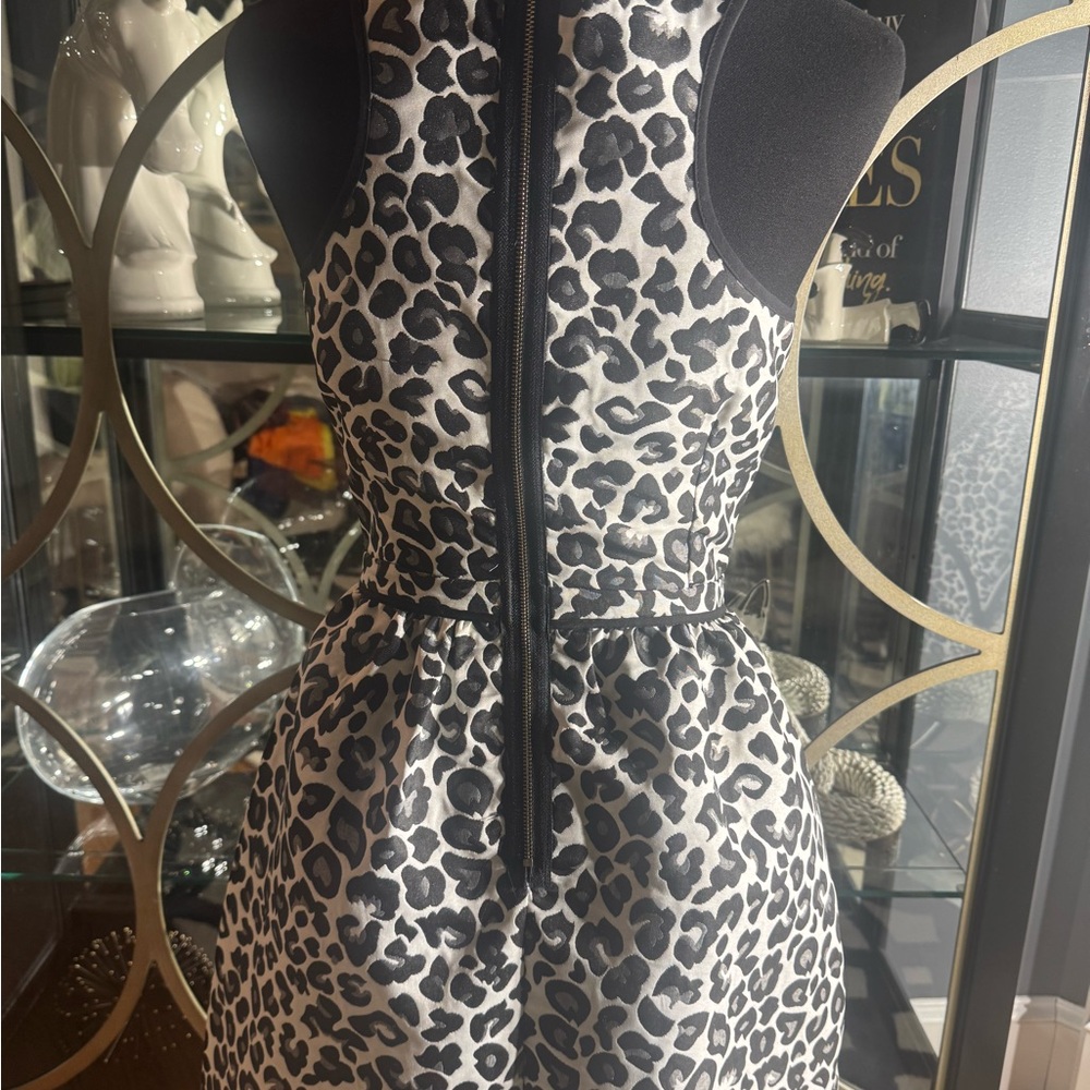 Bar III Black and White Leopard Print Mini Dress - Picture 5 of 8
